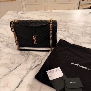 Saint Laurent Black Large College Bag